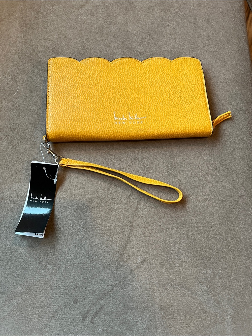 Nicole Miller Yellow Wristlet Clutch